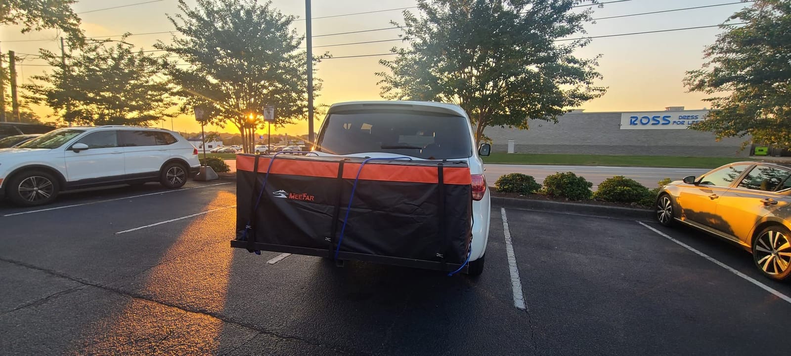 Car Roof Bag Rooftop Cargo Carrier Bag Waterproof 21 Cubic Feet roof Cargo | Soft Shell Luggage rack bag for All Vehicle with/Without Rack,Includes Anti-Slip Mat,10 Reinforced Straps,6 Door Hooks,Lock customer photo 1