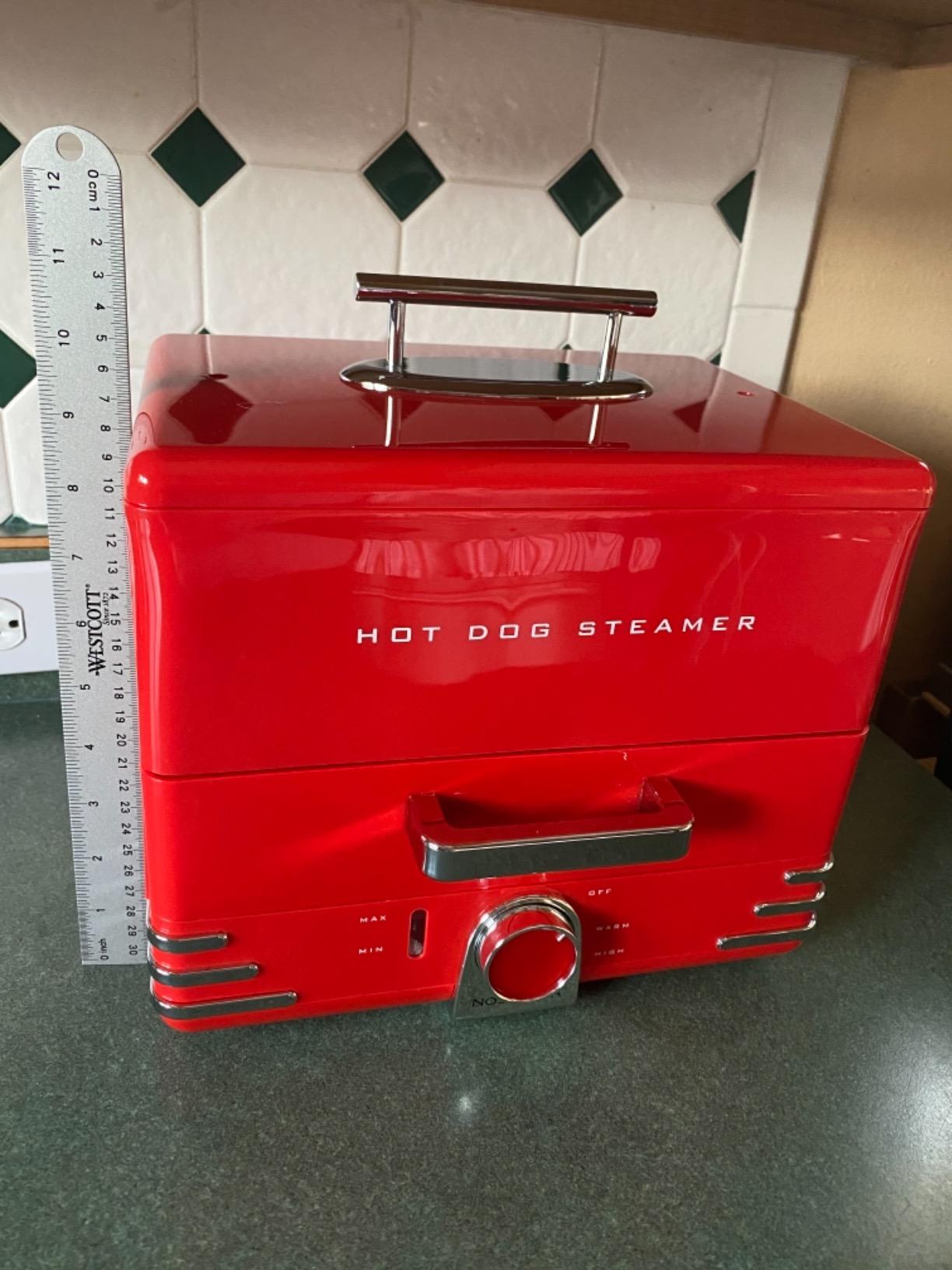 Nostalgia Extra Large Diner-Style Steamer, 20 Hot Dogs and 6 Bun Capacity, Perfect for Breakfast Sausages, Brats, Vegetables, Fish, Aqua customer photo 2