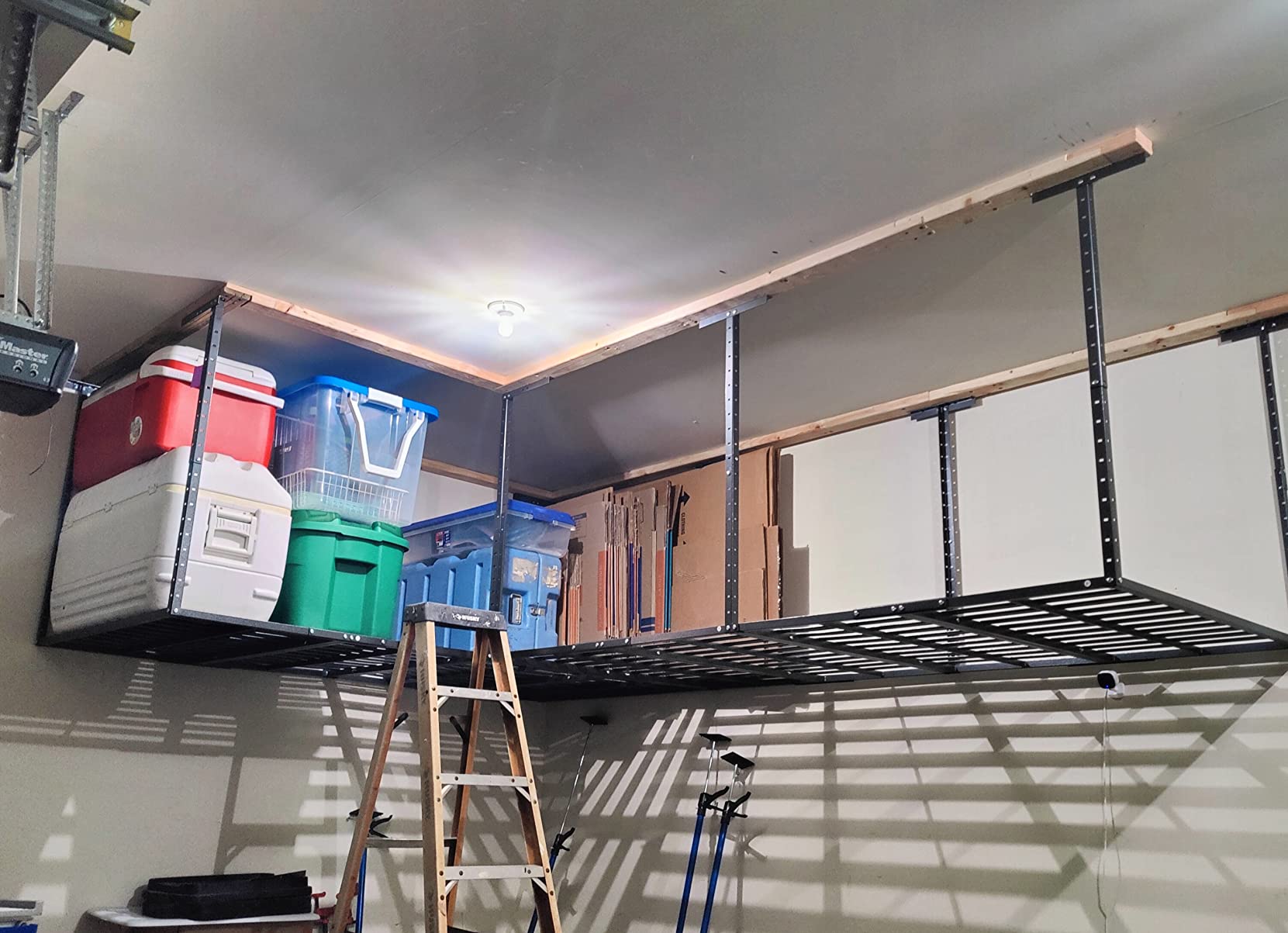 SunsGrove 4x8 Overhead Garage Storage Rack Organization, Adjustable Ceiling Mounted Storage Racks, 800LBS Weight Capacity, 22