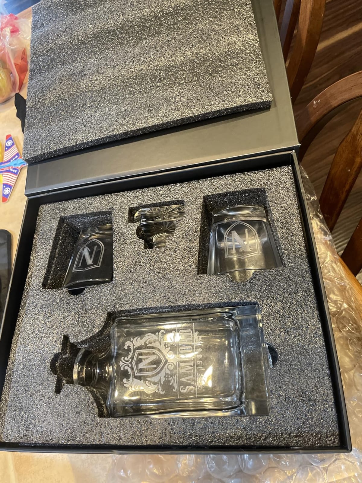 Personalized Whiskey Decanter Set - 5 Design Options - Custom Liquor 25 oz, 750ml Liquor Decanter w/Whiskey Glass Set Options, Birthday & Retirement Gifts for Men customer photo 2