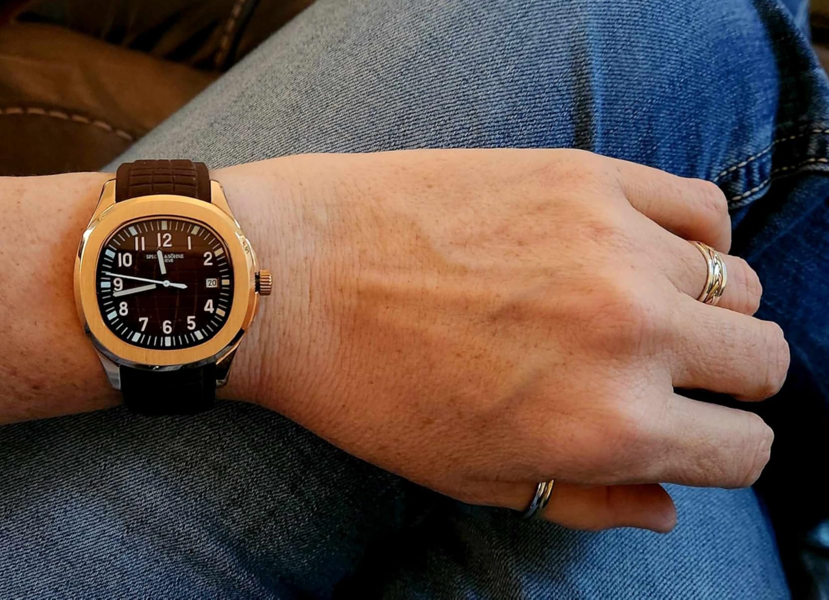 Specht&Sohne Automatic Watches for Men Rubber Strap Miyota 8215 Movt Classic Mechanical Sport Wristwatch Waterproof 42MM customer photo 1