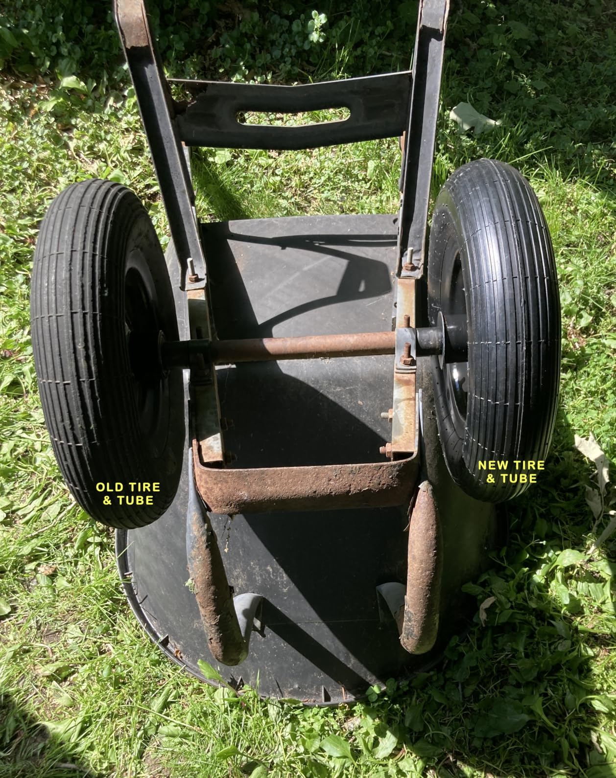 (2 Sets) 4.00-6 Replacement Pneumatic Tires and Inner Tubes - Universal Fit 13” Tires and Tubes Compatible with Wheelbarrows and Gorilla Carts - With Ribbed Treads and TR13 Straight Valve Stems customer photo 2