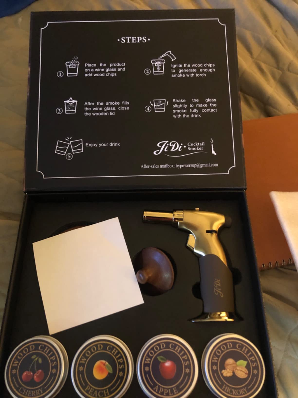 JIDI Whiskey Smoker Kit with Torch & Wood Chips, Old Fashioned Cocktail Smoker Kit, Bourbon Cocktail Smoker Kit, Ideal Gift for Men, Dad & Whiskey Lovers (No Butane) customer photo 2
