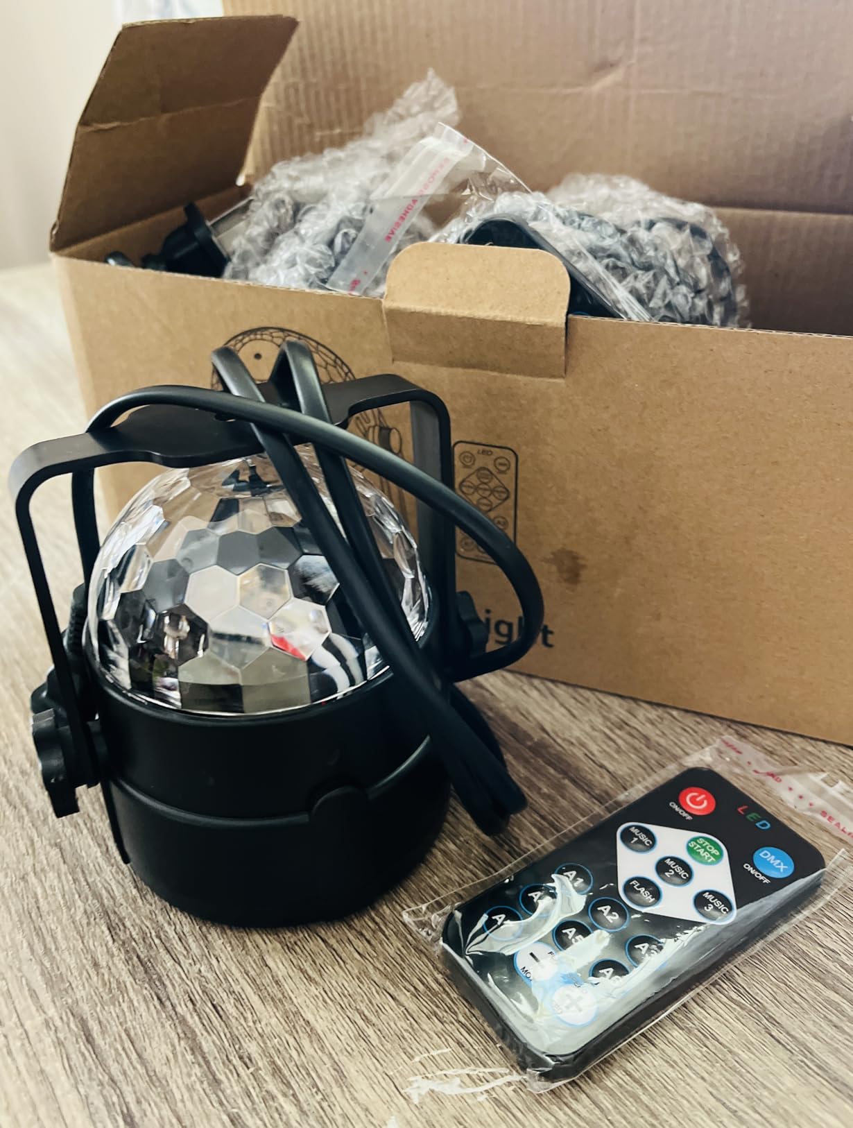 NEQUARE Disco Ball DJ Party Lights Sound Activated with Remote Control Strobe Lamp 7 Modes Stage Light for Home Room Dance Parties Karaoke Halloween Christmas Birthday Decorations[3-Pack] customer photo 1