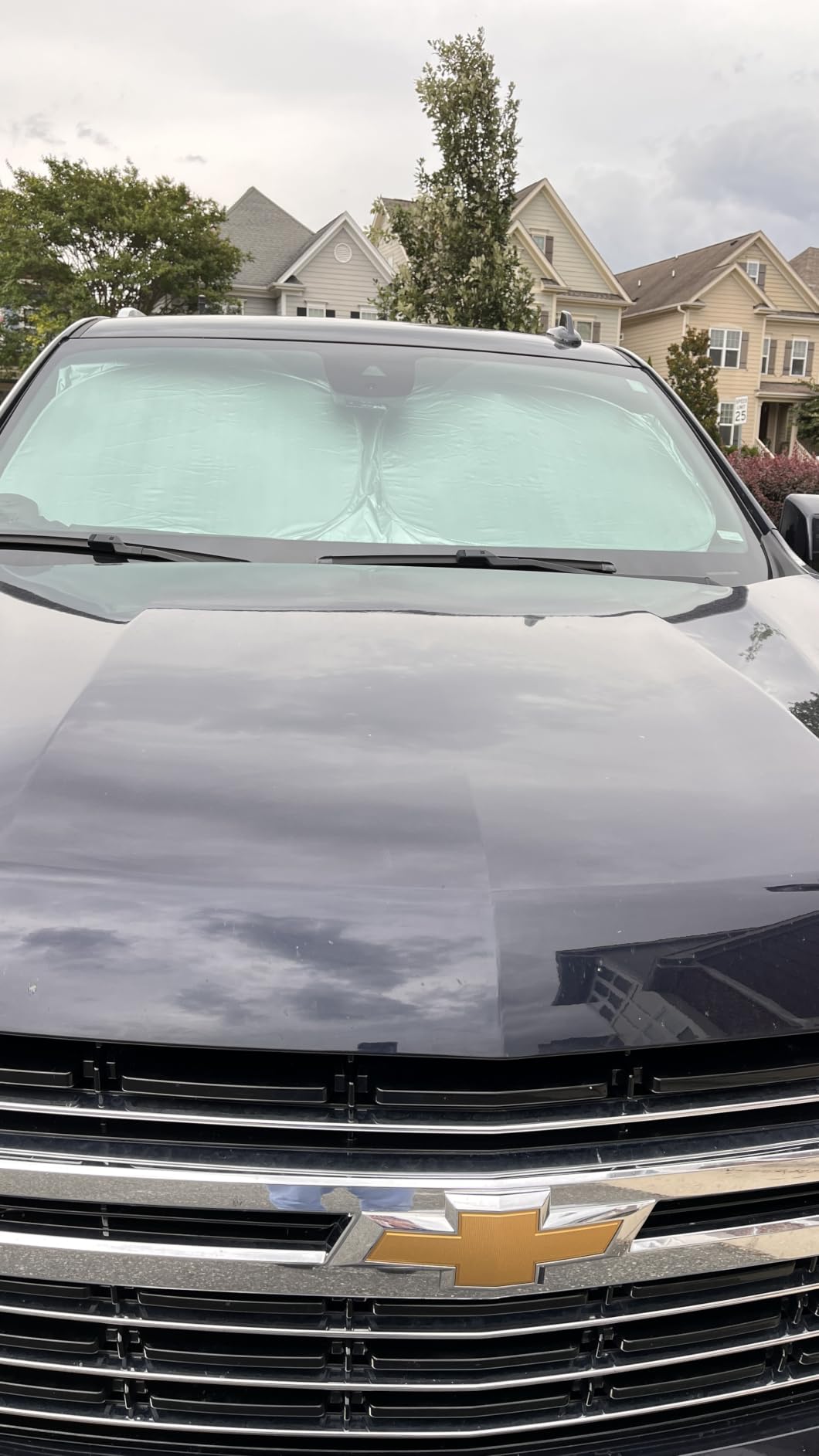 KUST Windshield Sun Shade for 2017-2026 Tesla Model Y/Model 3 Sunshade Accessories (Fit 2025-2026 Model Y Juniper / 2024 Model 3 Highland) Upgraded Foldable Sunshade, Blocks UV Rays Keep Car Cool customer photo 1