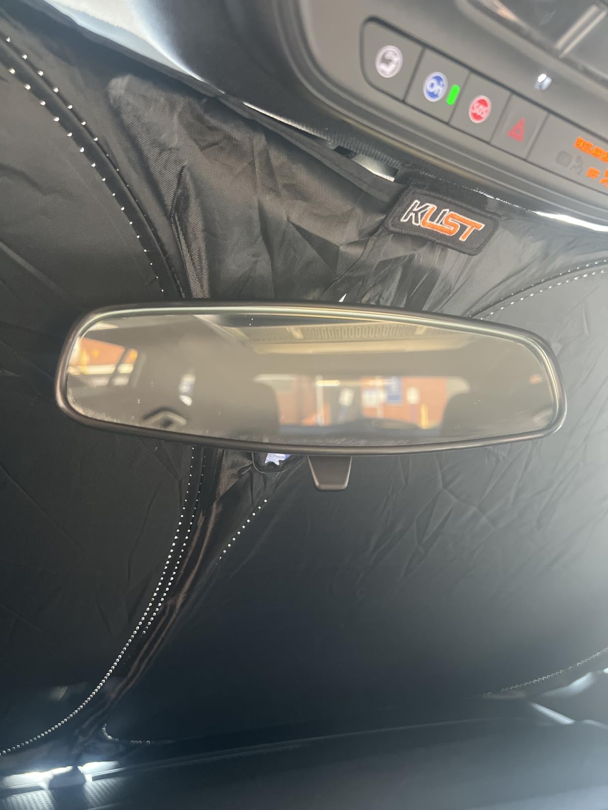 KUST Windshield Sun Shade for 2017-2026 Tesla Model Y/Model 3 Sunshade Accessories (Fit 2025-2026 Model Y Juniper / 2024 Model 3 Highland) Upgraded Foldable Sunshade, Blocks UV Rays Keep Car Cool customer photo 2