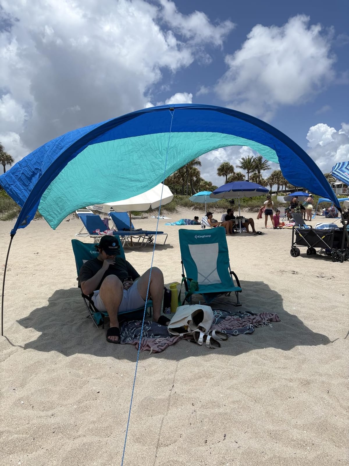 Shibumi Shade Quiet Canopy Version | Beach Tent | Sets Up in 3 Mins | 150 Sq. Ft. of Shade for up to 8 People | Includes Wind Assist | UPF 50+ Sun Protection customer photo 1