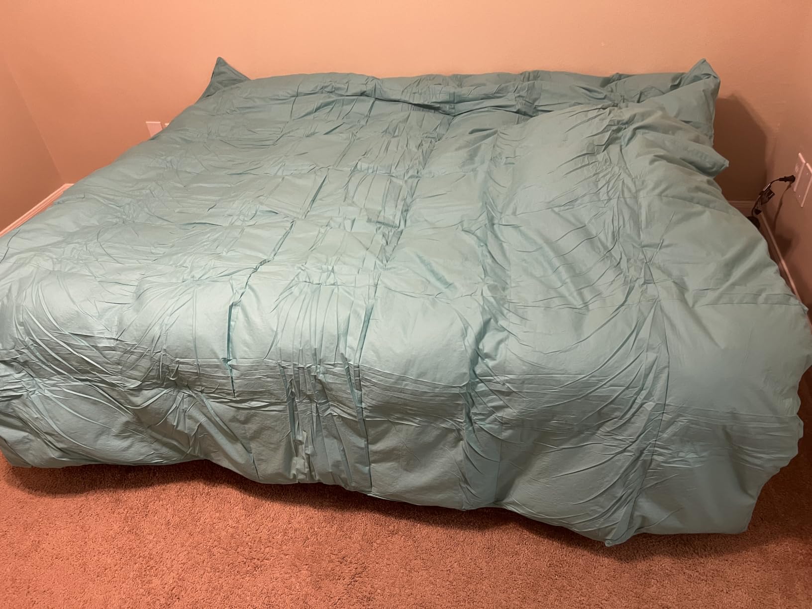 Three Geese Pinch Pleat Waterfowl Feathers and Down Comforter Queen Size Duvet Insert, 1200TC 100% Cotton Fabric, Premium All Seasons BlackGrey Warm Hotel Comforter with 8 Tabs customer photo 1