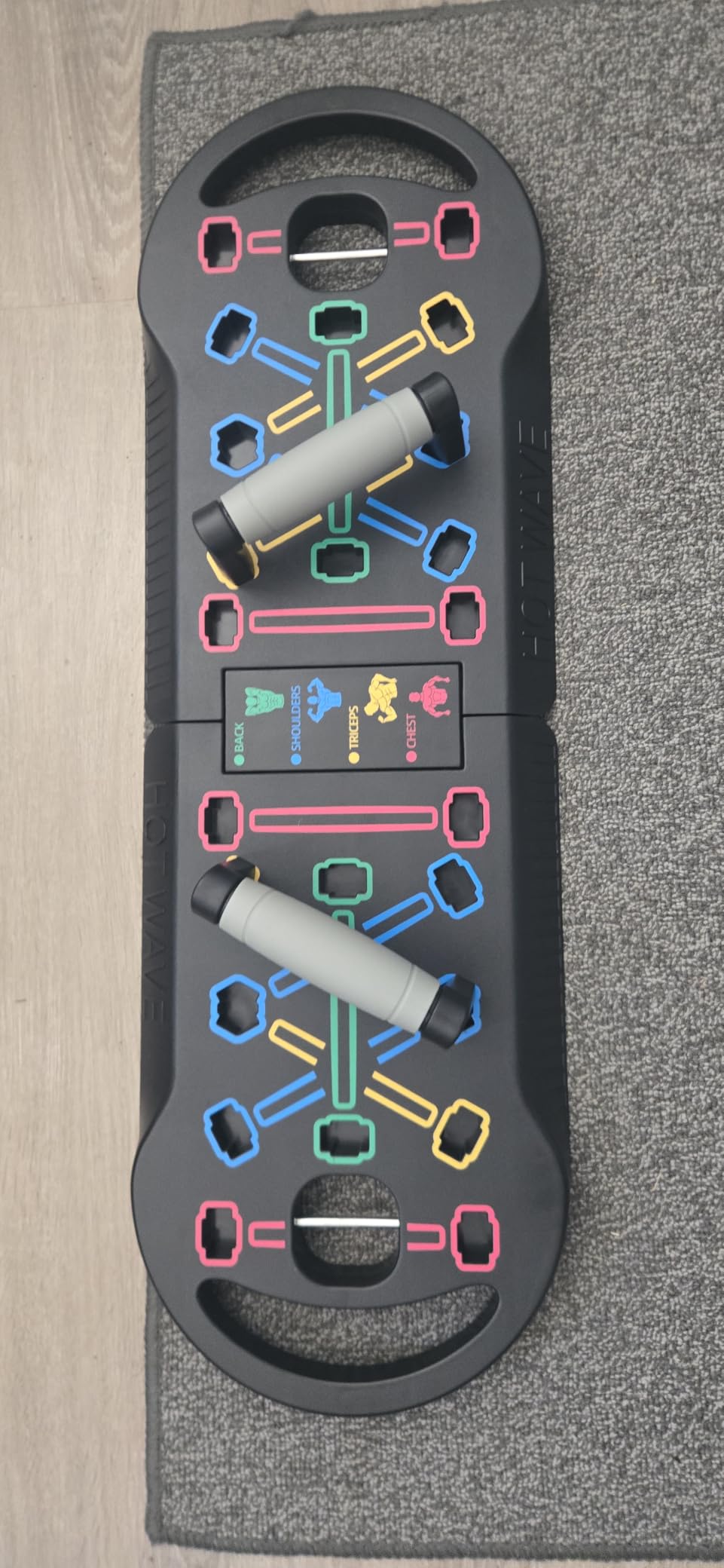 HOTWAVE Push Up Board, Portable PushUp Board, Foldable 20 in 1 Push Up Bar | Multifunctional Pushup Handles for Floor, Professional Strength Training Equipment for Men and Women, Home Gym customer photo 2