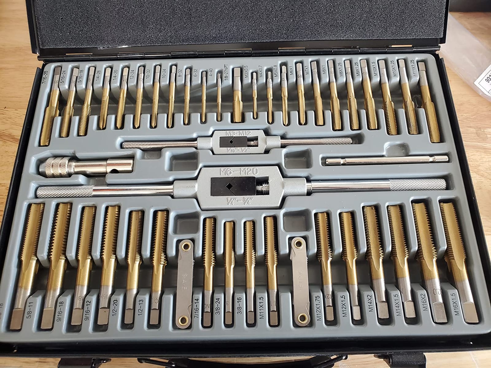 86-Piece Master Tap and Hex Die Set, Premium Titanium Coating | SAE Size #4 to 5/8