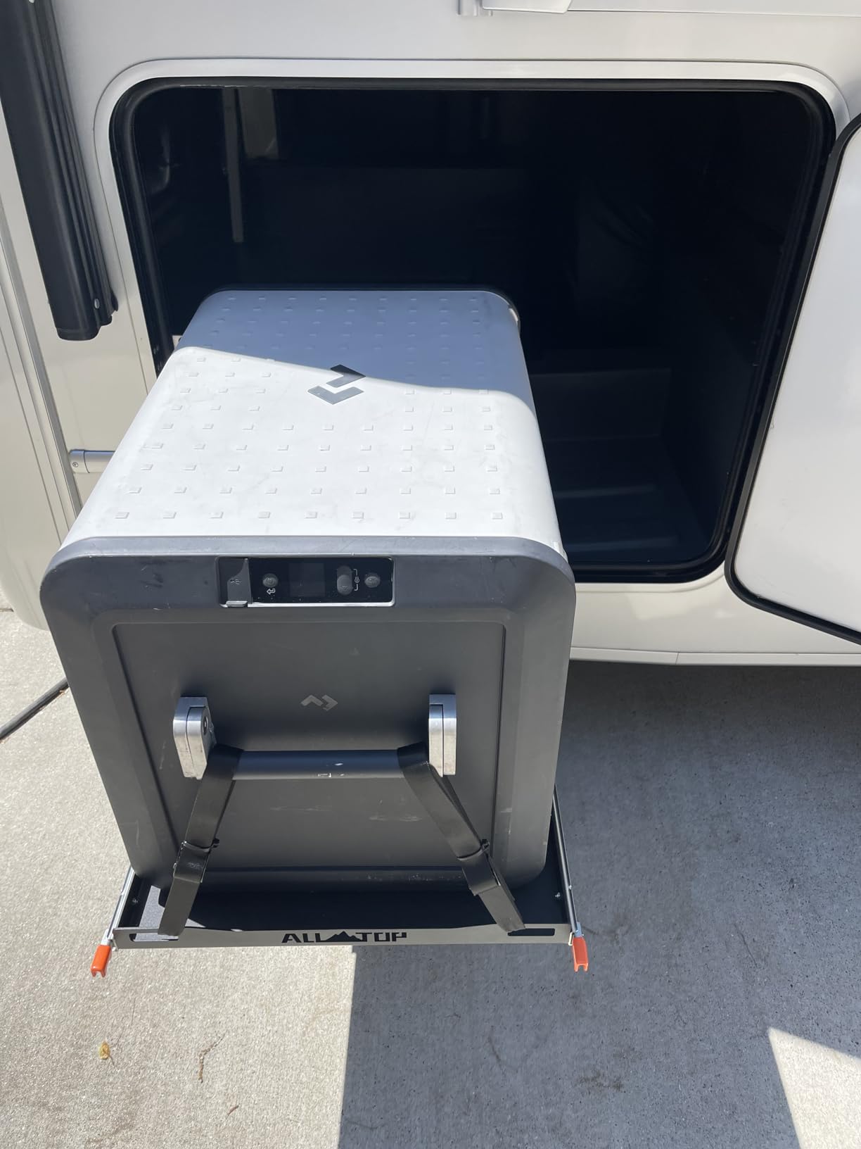 ALL-TOP Fridge Slide (Inner 29.3 x 18.7in) Vehicle Refrigerator Freezer Slider with 4 Buckle Straps, Universal Fit, Max 287 LBS, 3rd Gen customer photo 2