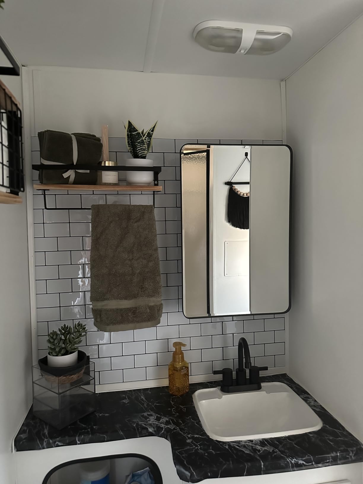 Plastic Black Medicine Cabinet 16x24 Beveled Mirror, Recessed/Surface Mount customer photo 1