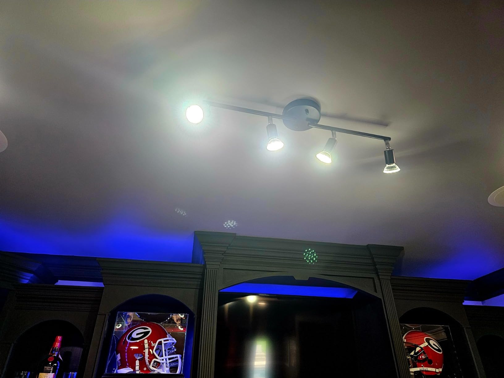 Unicozin LED Track Lighting Kit, 54.13'' Matt Nickel 8 Way Ceiling Spot Lighting, Flexibly Rotatable Light Head, Modern Track Light Included 8 x LED GU10 Bulb (4W, Daylight White, 400LM) customer photo 2