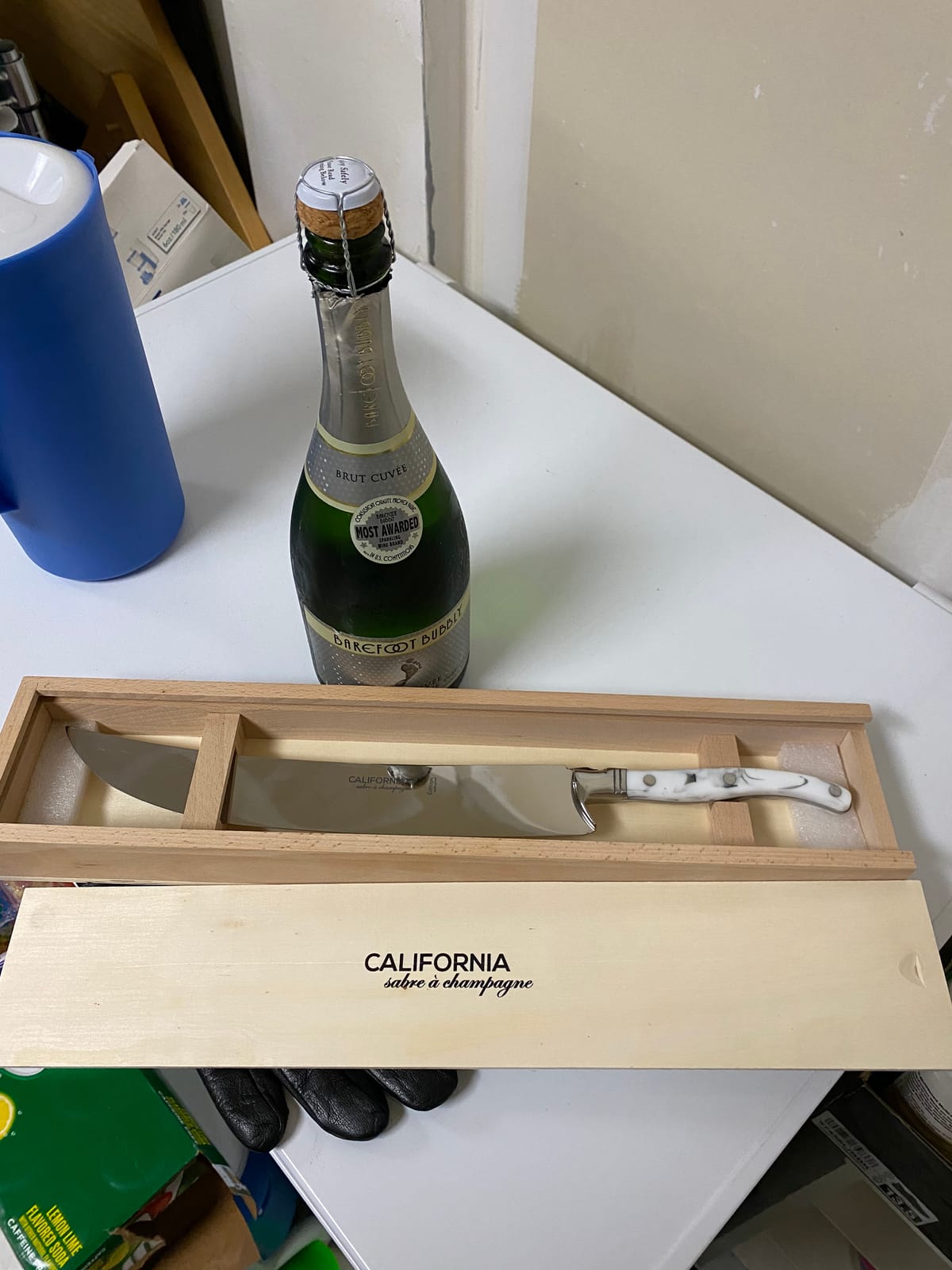 Champagne Saber Company – Fire Red - Handmade Sword Made in Laguiole French Style - Packaged in Elegant Oakwood Crate - Luxurious Champagne Knife Bottle Opener customer photo 1