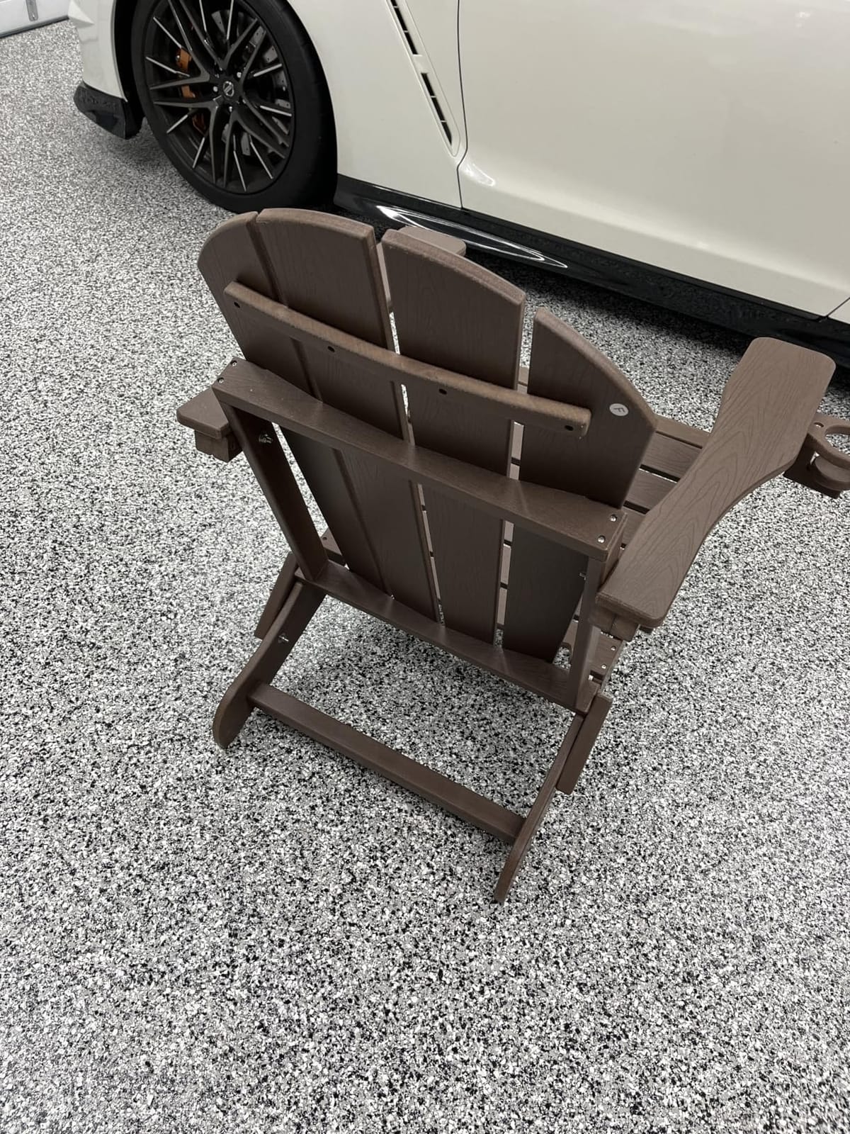 Ciokea Folding Adirondack Chair Wood Texture for Patio, Weather Resistant, Plastic Fire Pit Chair with Cup Holder, Lawn Chair for Outdoor Porch Garden Backyard Deck (Black) customer photo 2