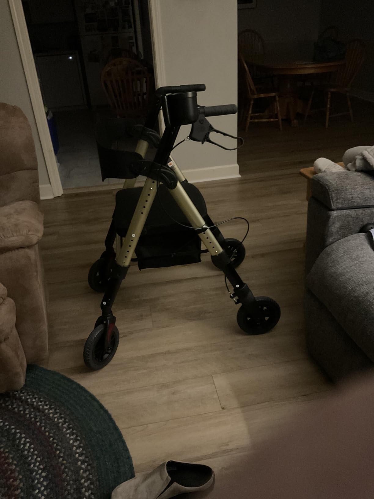 Rollator Walker with Seat,450Lb Rolling Walker, Extra-Wide Heavy-Duty Rollator Walker with Seat and Brakes for Seniors and Adults Bariatric with Large Aluminum (Champagne) customer photo 1