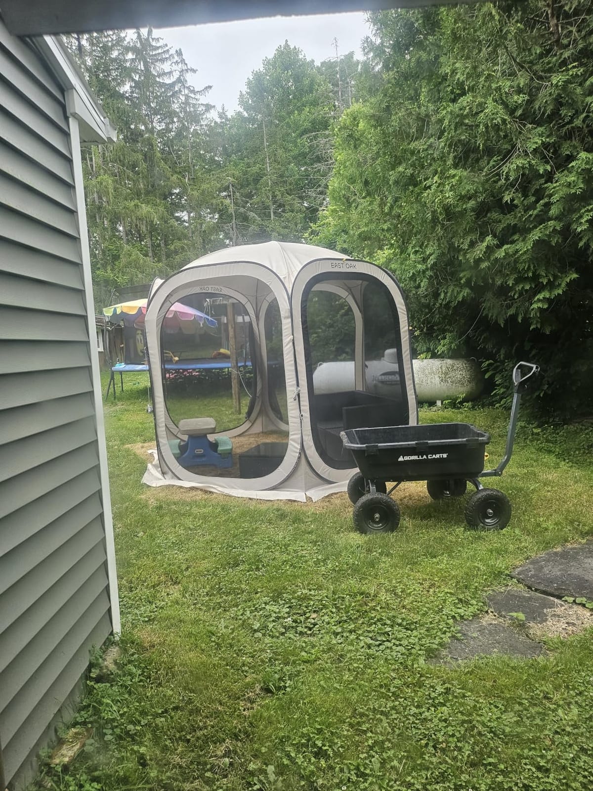 East Oak Screen House Tent Pop-Up, Portable Screen Room Canopy Instant Screen Tent 12 x 12 FT with Carry Bag for Patio, Backyard, Deck & Outdoor Activities, Beige customer photo 2