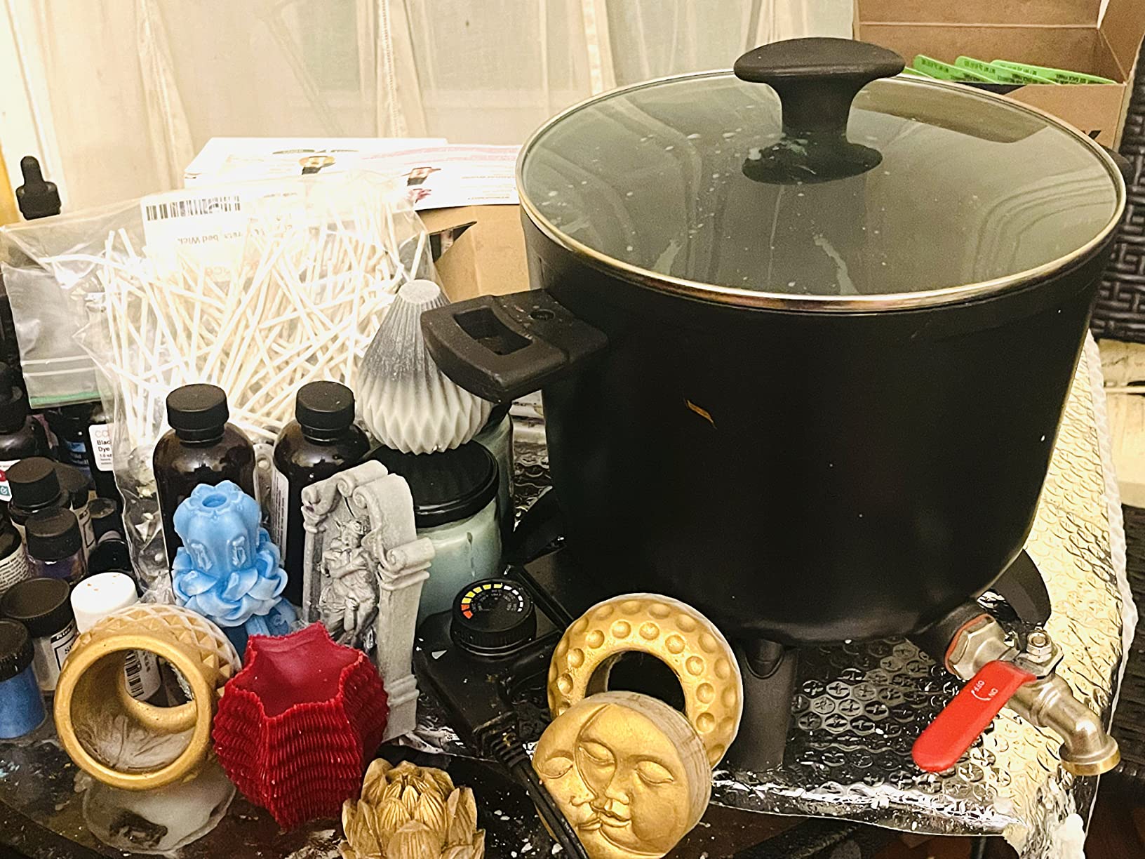 wonnv Electric Wax Melter for Candle Making, 7 Qts (14 Lbs), Soy Wax Melting Pot Kit with Quick Pour Valve customer photo 2