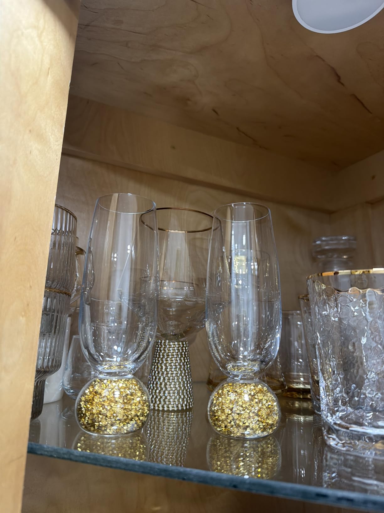 Hanjue Lead-free Crystal Champagne Glasses Set of 4, 7 Oz Clear Champagne Flutes - Ideal for Gifts,Parties, Wedding, Christmas - Long-lasting and Reusable Bar Glassware customer photo 1