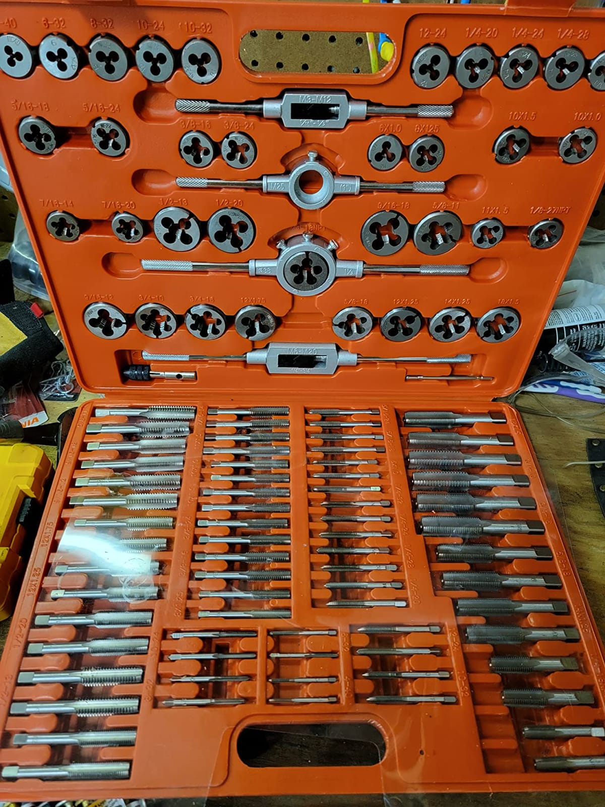 110 Piece Tap and Die Set (SAE&METRIC) Threading Tool Set With Storage Case | Metric Tap and Die Set | Rethreading Kit | Tap Set | Tap and Die Kit customer photo 1