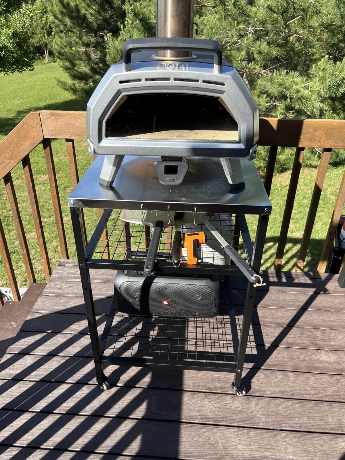 Stainless Steel Outdoor Grill Cart Pizza Oven Stand Trolley Table with Wheels customer photo 1