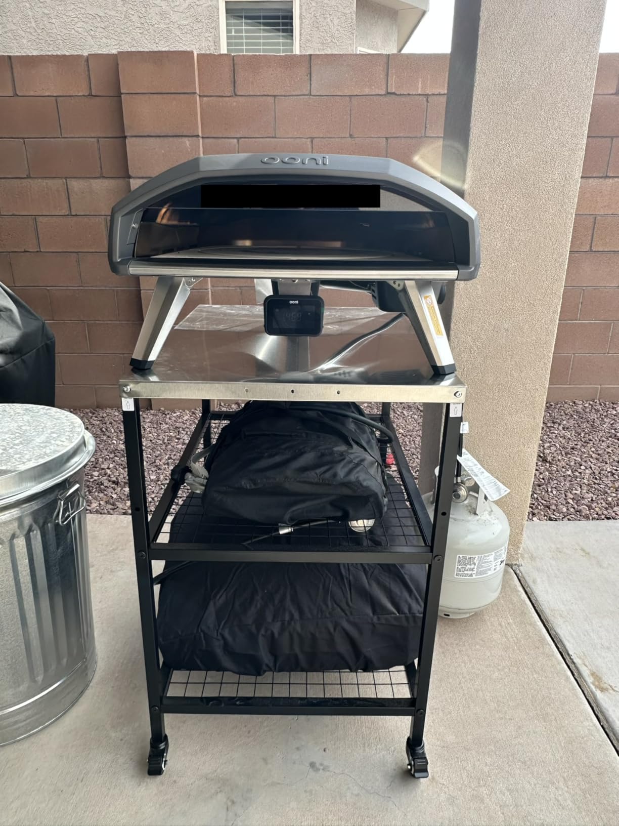 Stainless Steel Outdoor Grill Cart Pizza Oven Stand Trolley Table with Wheels customer photo 2