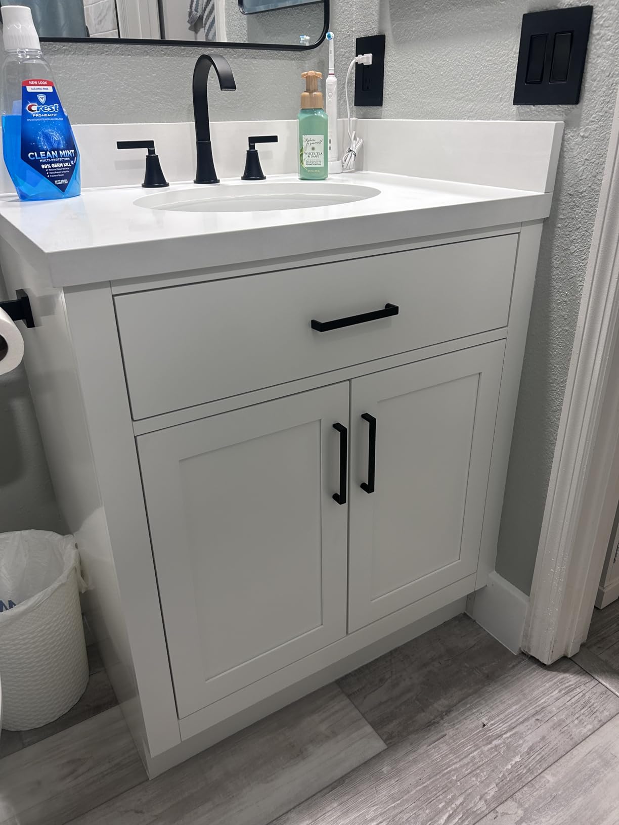 ARIEL Hepburn 72-inch Bathroom Vanity with Sink,Solid Wood, 1.5-inch Pure White Quartz Countertop & Backsplash, Double Oval Porcelain Sink, 4 Soft Closing Doors, 6 Dovetail Drawers, Midnight Blue customer photo 2