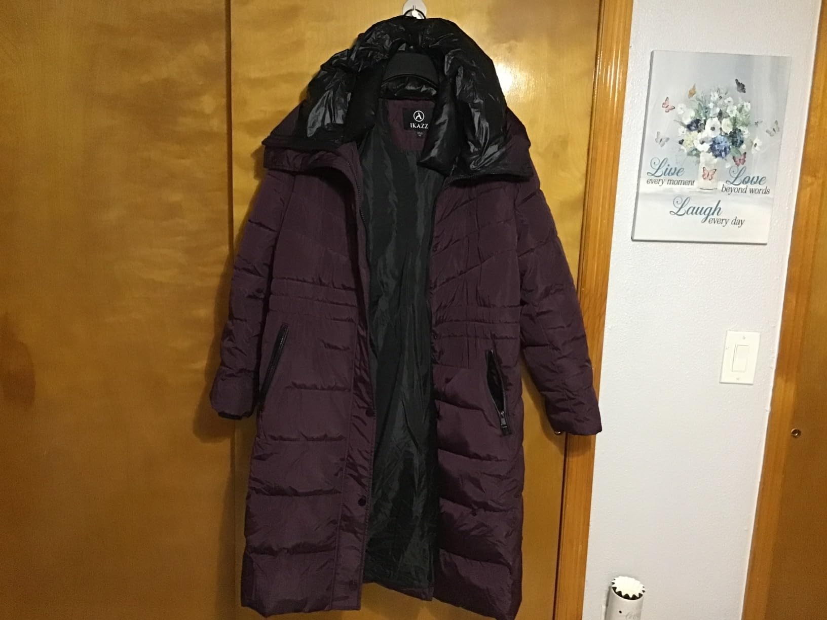 IKAZZ Women's Winter Coats, Thickened Warm Insulated Vegan Down Long Parka Jacket with Hood customer photo 2