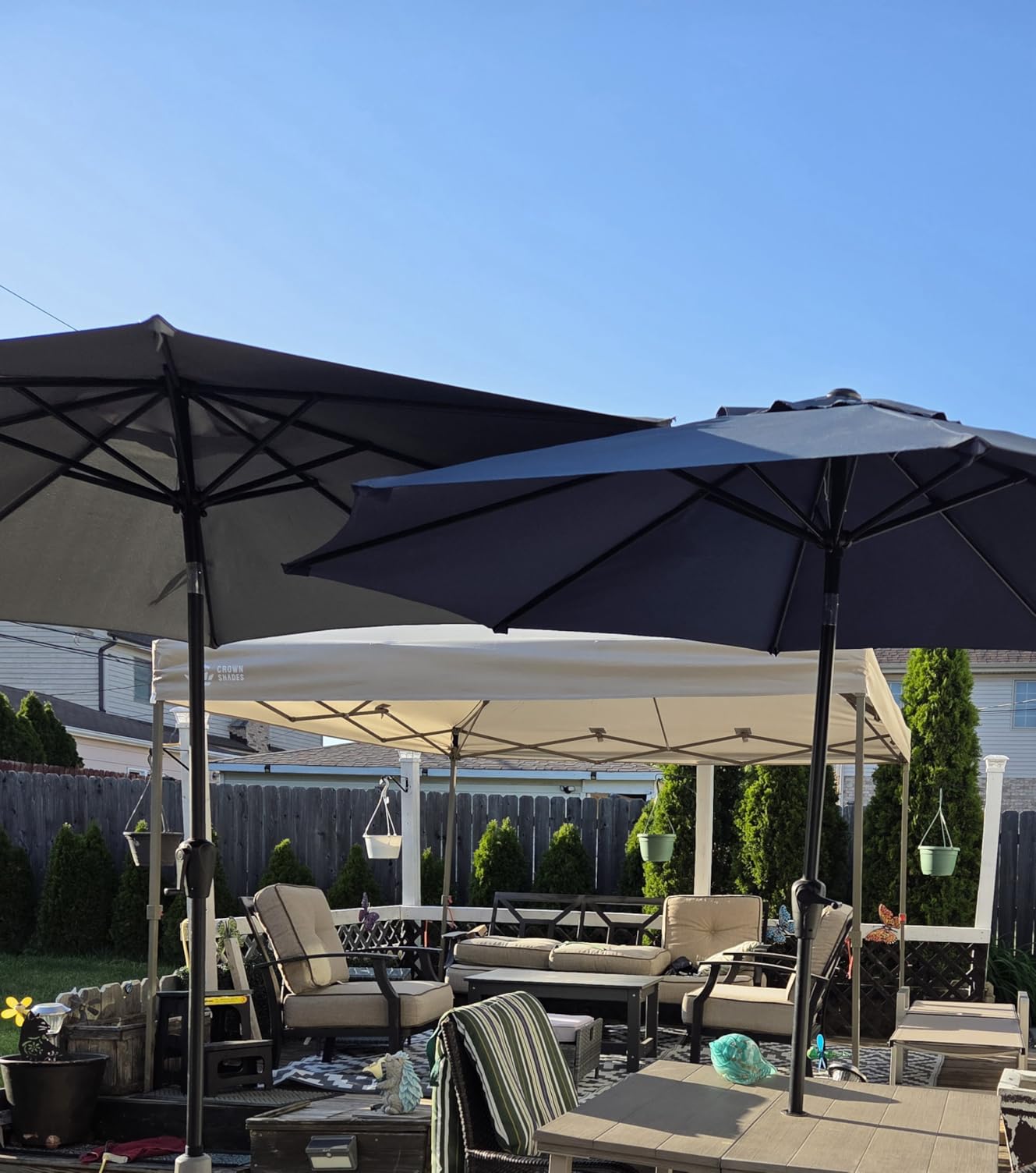 CROWN SHADES 13x13 Pop Up Gazebo, Outdoor Canopy Tent, Grey customer photo 1