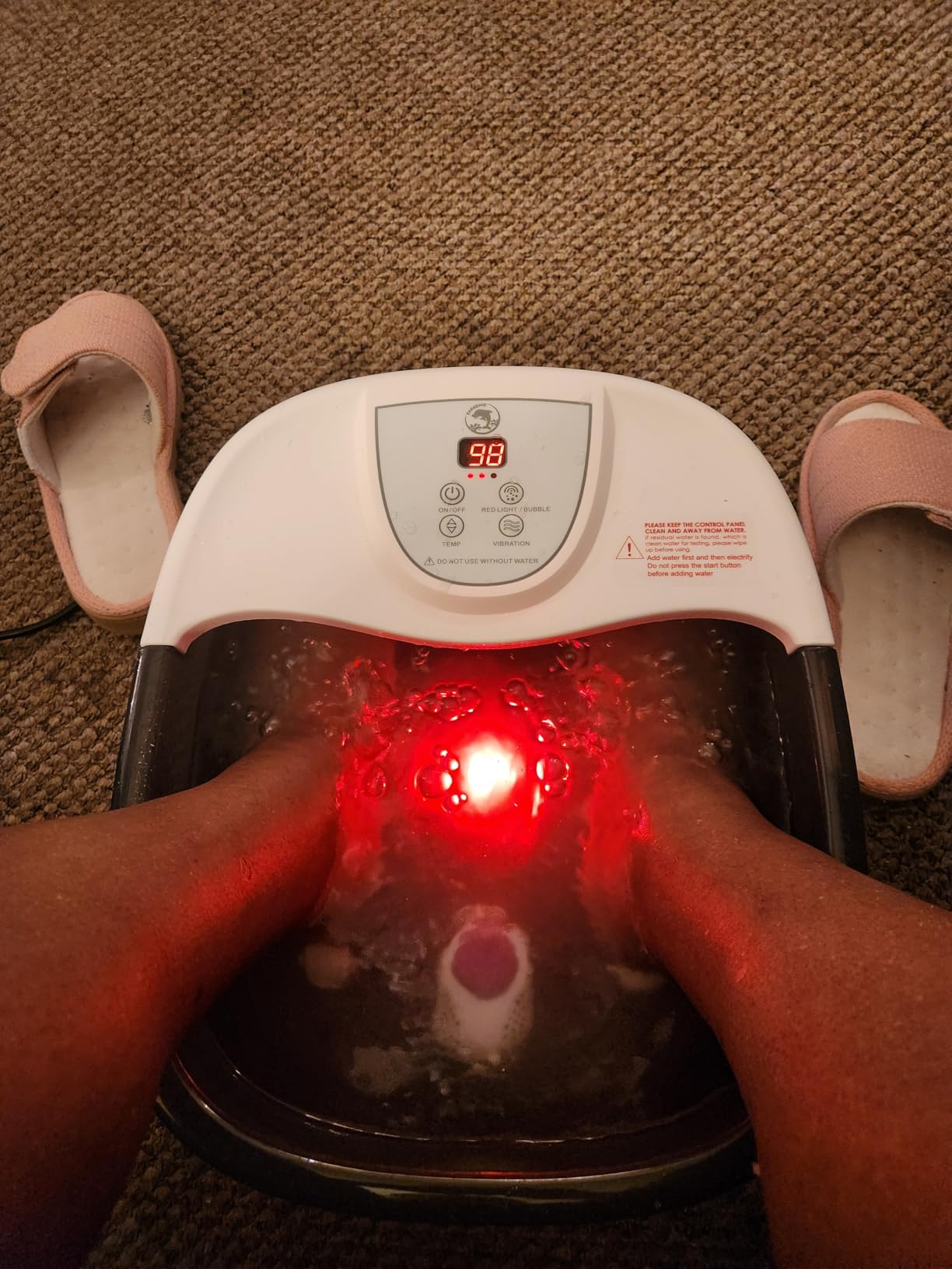 ECARBME Foot Spa Bath Massager with Heat, Foot Soaking Tub with 22 Massage Rollers, Temperature Control, Jets, Bubbles, Epsom Salt and Vibration customer photo 2