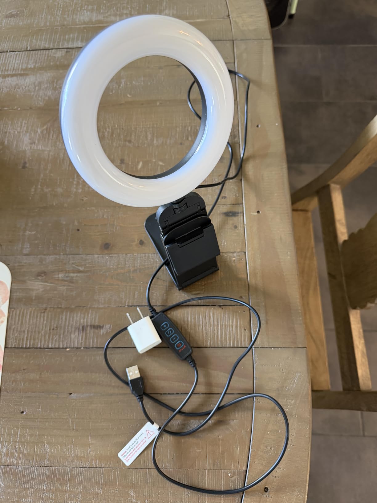 Evershop Ring Light for Laptop Desk Clip On, Small Computer Video Conference Lighting with Stand for Phone/Webcam/Monitor, 5