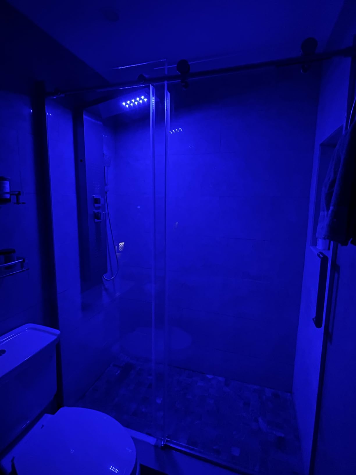 ROVOGO LED Shower Panel Tower System with Lights, 5 Shower Modes, 46.5 Inch | Rainfall Waterfall Shower Head, 4 Body Jets, Handheld and Tub Spout, Stainless Steel Shower Column with Brass Valves, Brushed customer photo 1