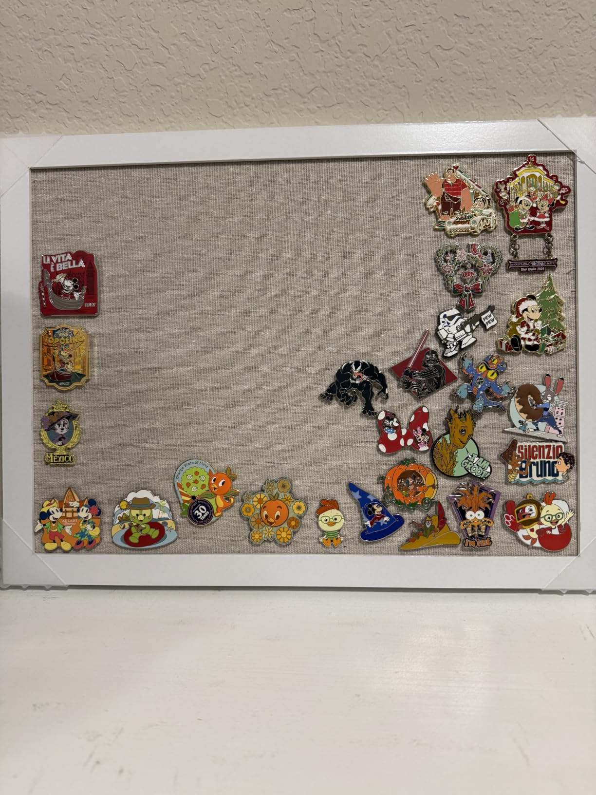 2-Pack Double-Sided Wood Framed Cork Board with Linen, 16