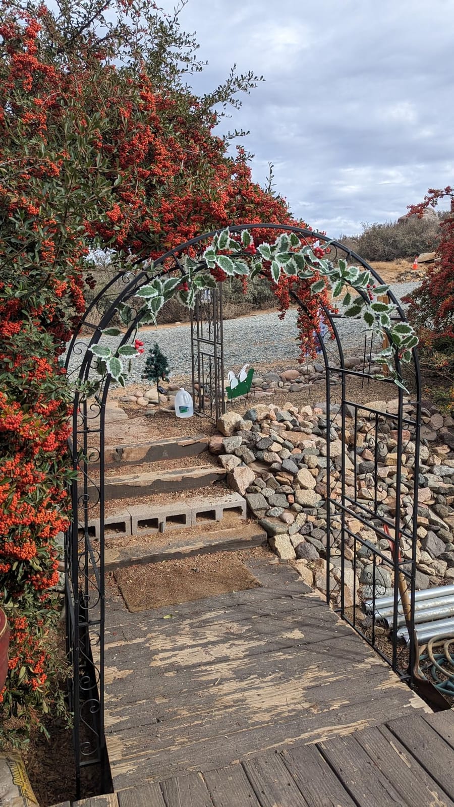 Outvita 7FT Metal Garden Arch Arbor, Black Trellis Frame | Heavy duty metal arbour with 7 in ground stakes; for roses, vines, lawn, patio, wedding & party decor customer photo 1