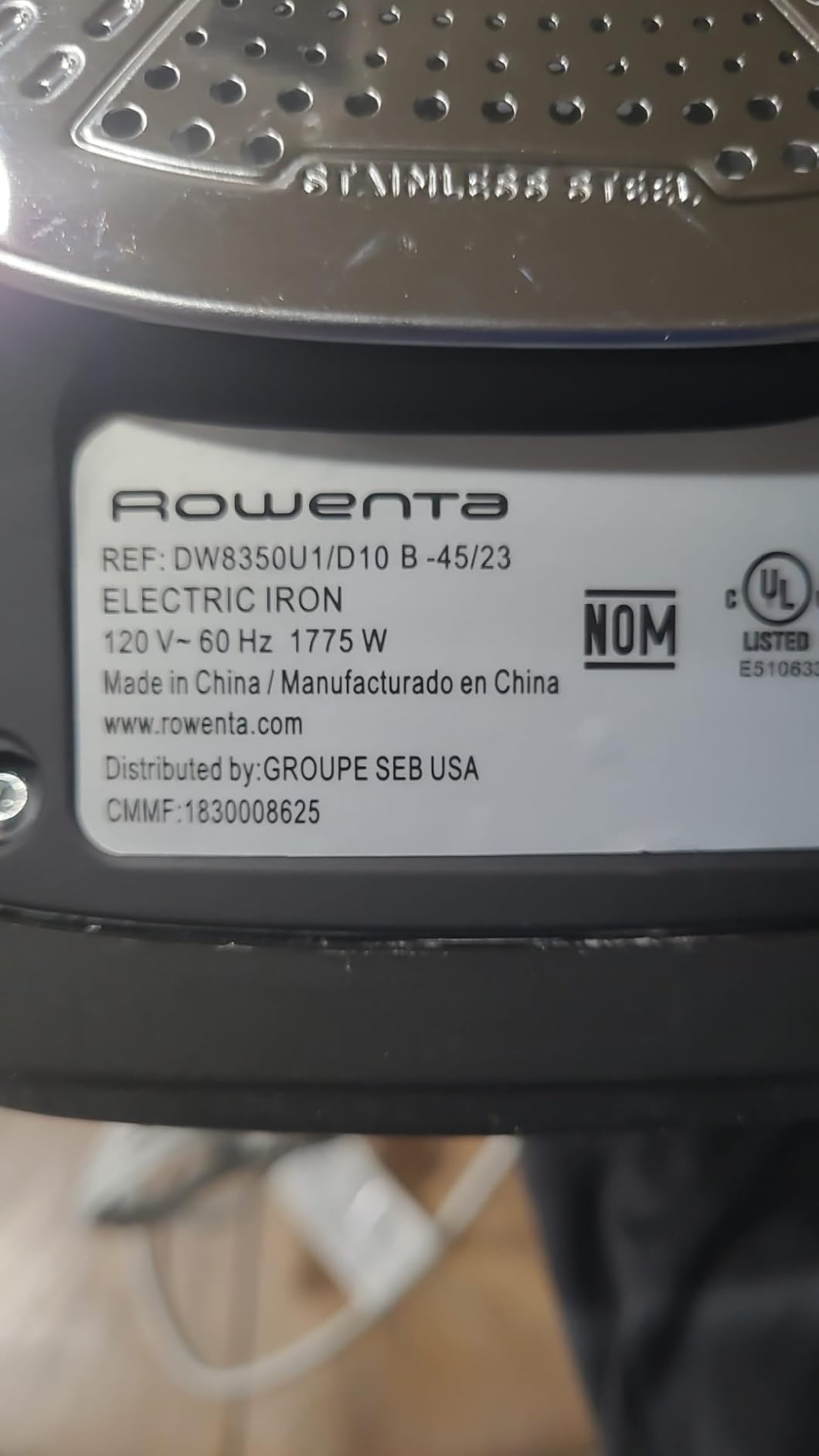 Rowenta DW8350 1775 Watts Ultimate Plus Steam Iron - Vertical 430 Hole Sole Plate, Auto-off, Black & Blue 12x6 customer photo 2
