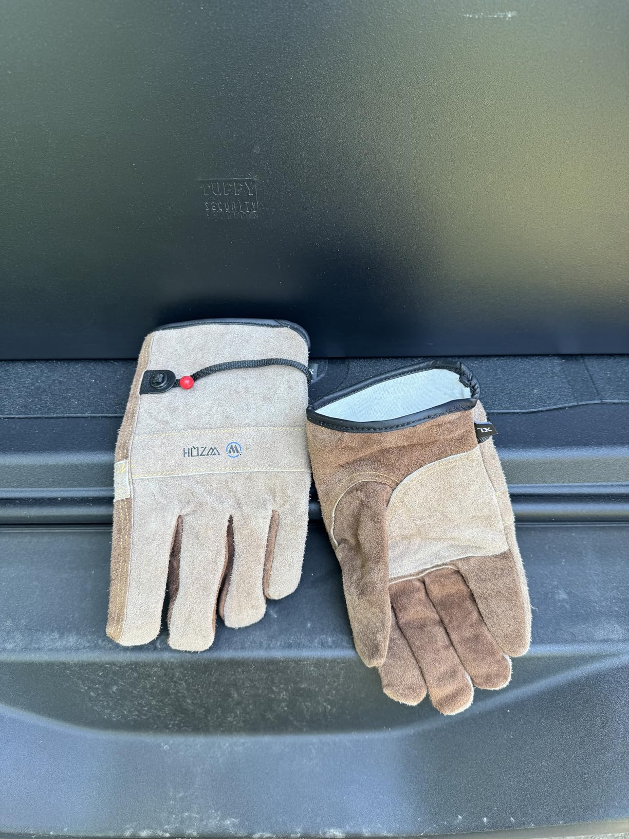 WZQH Leather Work Gloves for Men or Women.Gardening,Welding,Coffee-grey L customer photo 2