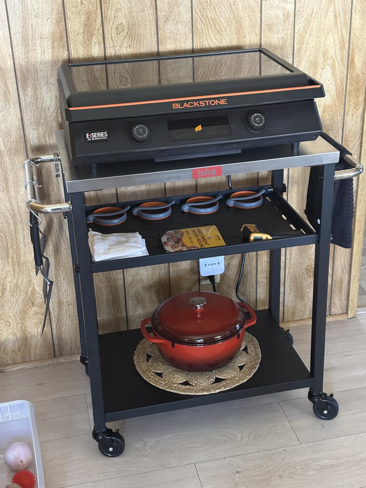 Feasto 3-Tier Outdoor Grill Cart, 26.6