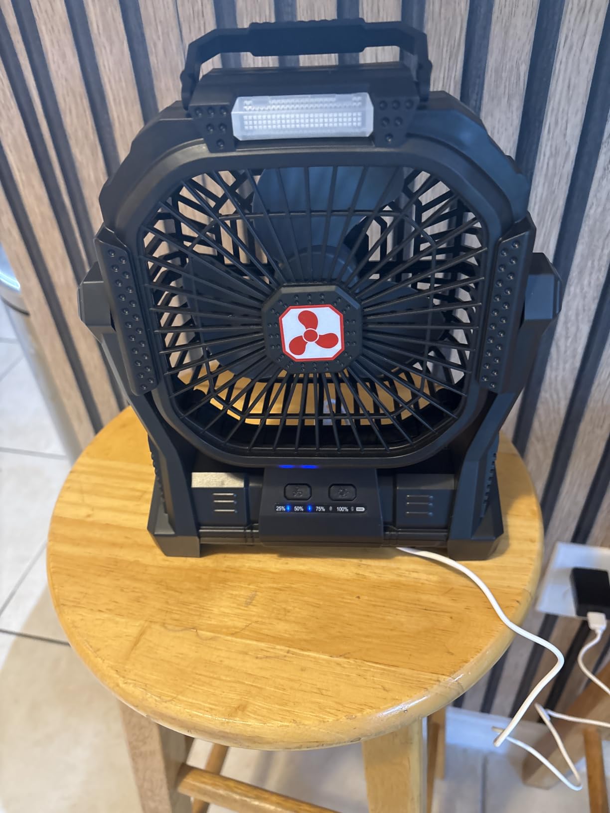 Portable Fan Rechargeable, 20000mAh Cordless Battery Powered Fan with LED Lantern Battery Operated for Travel Bedroom Home Camping Tent Office Beach Desk Fishing Table customer photo 2