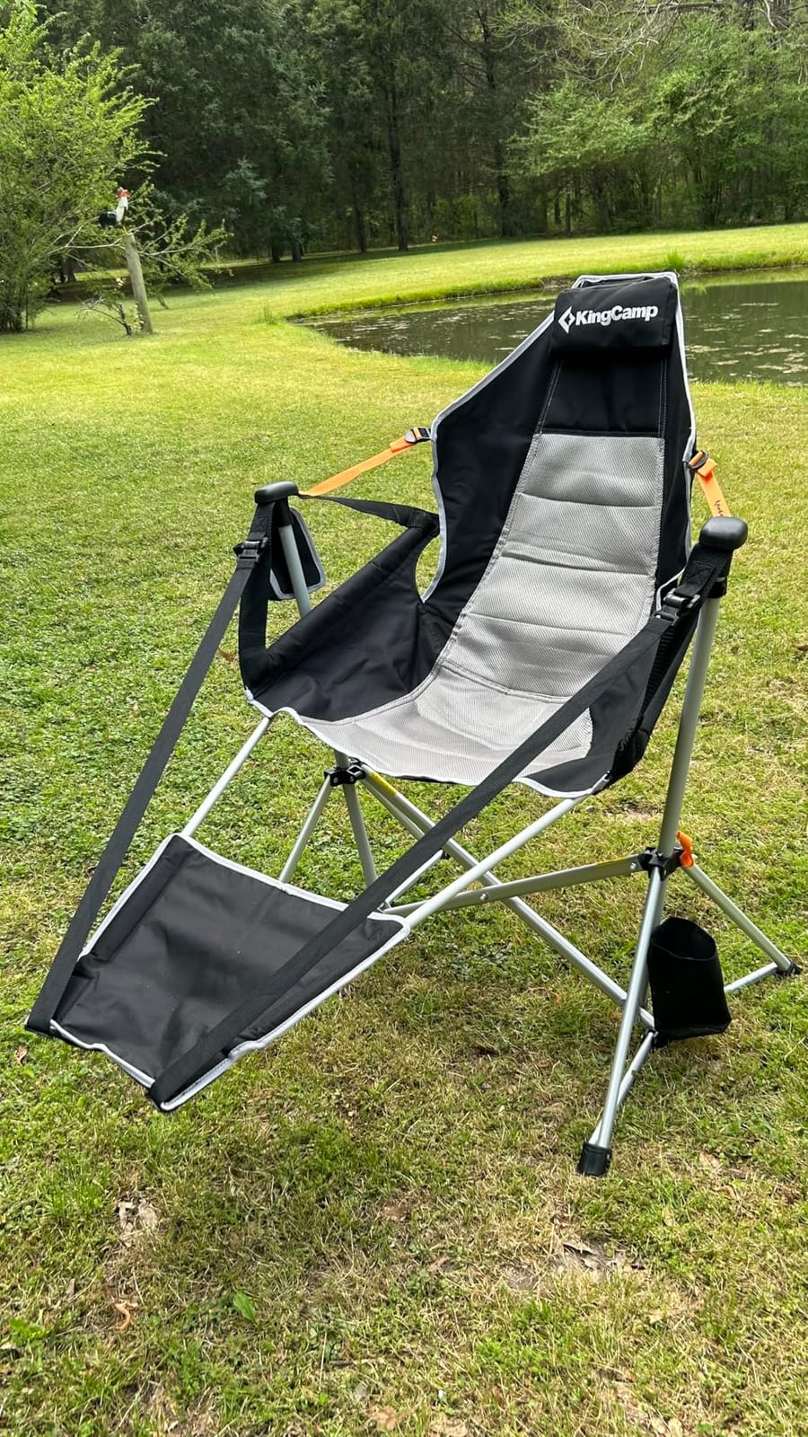 KingCamp Hammock Chair with Footrest, Heavy Duty Swinging Chairs 400lbs | Folding Hammock Camping Chair, Oversized Rocking Chair with Cup Holder, Portable Camp Chairs for Outdoor Beach Lawn RV Sports customer photo 2