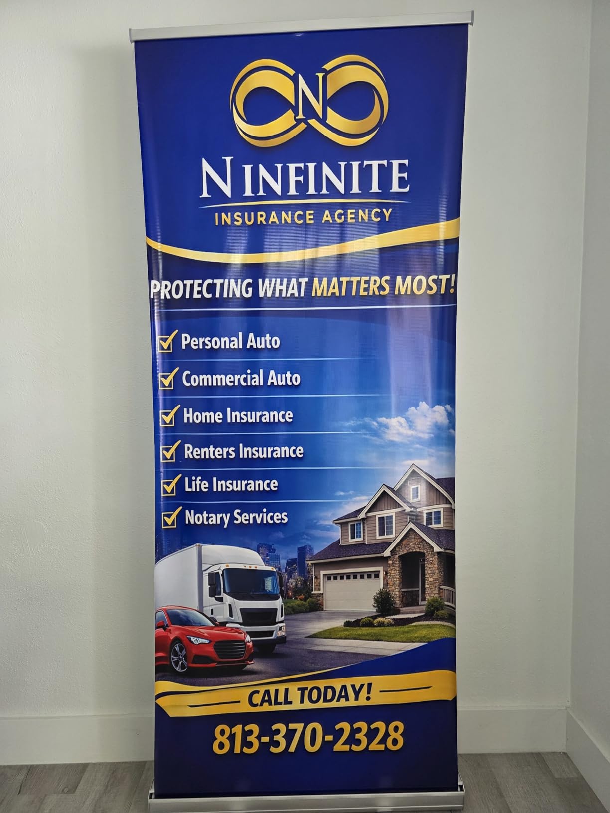 33x81 Custom Retractable Banner Stand Signs READY IN 1 DAY Pull up Roll up Portable & Personalized Display with travel case for Business and Trade Shows Advertising and Promotion customer photo 2