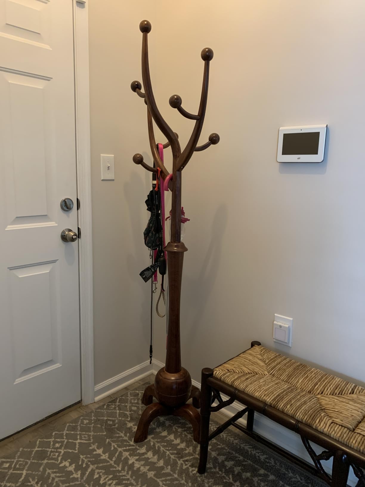 Bekrvio Coat Rack Freestanding Wood Coat Tree Rack with 8 Hooks, Walnut | Creative Design Tree Branch-look, Standing Coat Rack with Stury Base, for Entryway, Hallway, Bedroom, Heavy Duty - Load 160lb customer photo 2