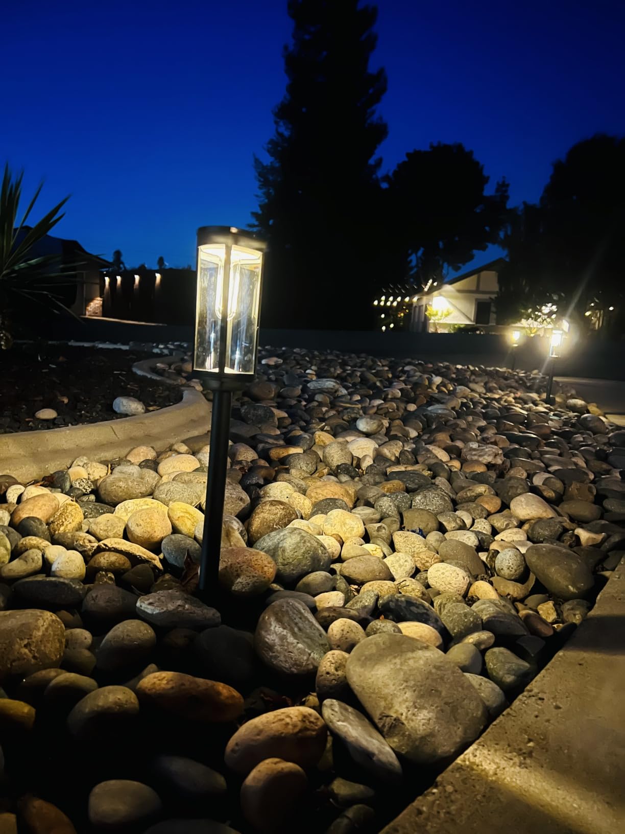 BITPOTT Solar Lights Outdoor, 8 Pack, Warm White, IP65 | For pathways and landscapes, Solar Landscape Lighting Waterproof pair auto on/off with 11-24 h runtime for front yards customer photo 2