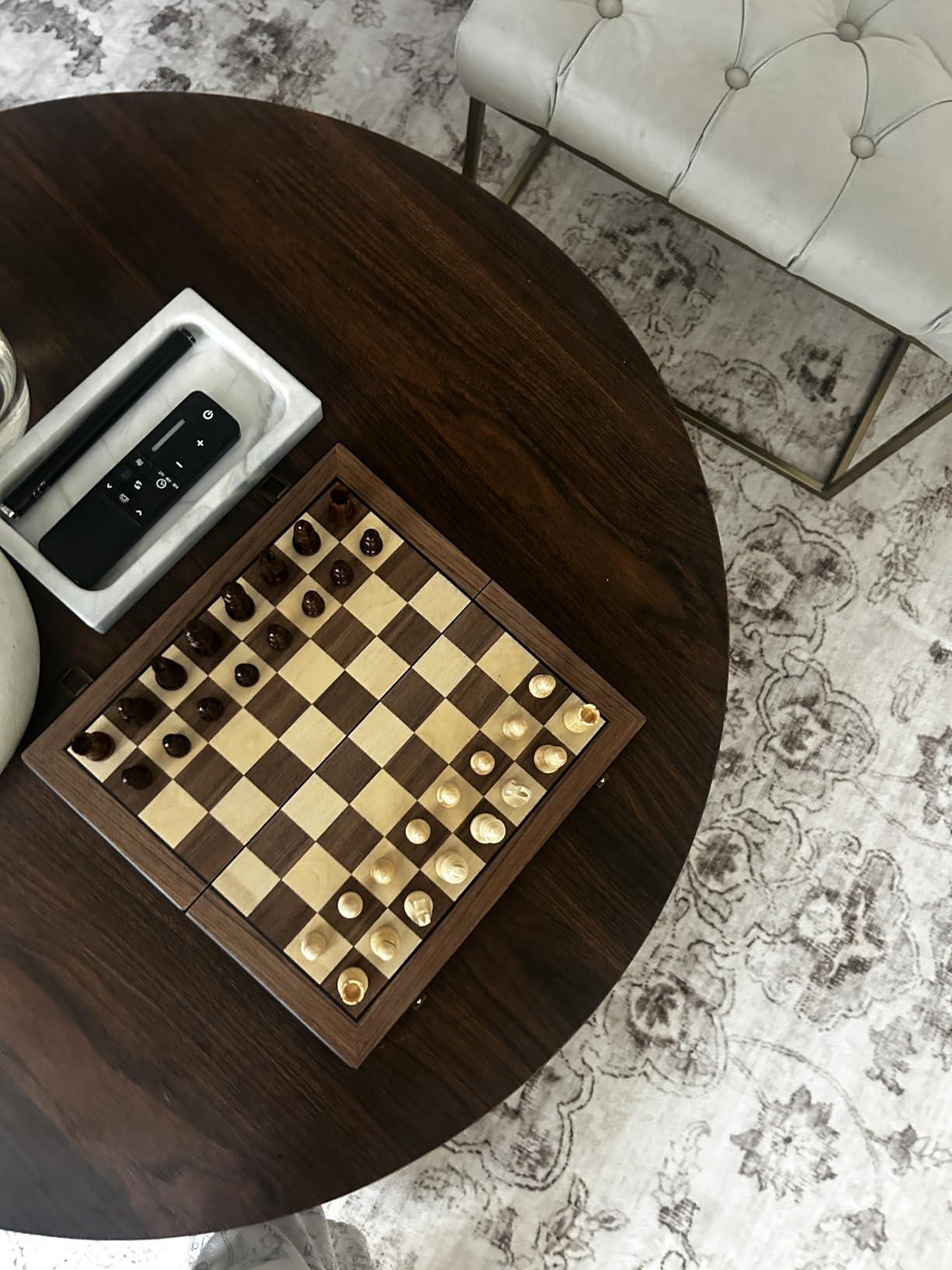 Magnetic Wooden Chess Set for Adults Kids 15'' Chess Board with Handmade Pieces, Folding Portable Travel Unique Chess Sets Game for Tournament Professional Beginner customer photo 2