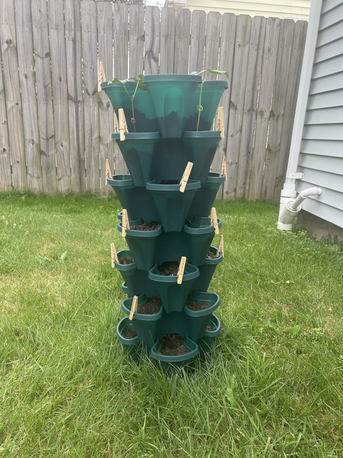GameXcel Vertical Planter Tower - 5 Tier Stackable Garden Planters with Wheels and Tools Plant Pots for Strawberry Herb Flower and Vegetable Indoor Outdoor Use Gray customer photo 1