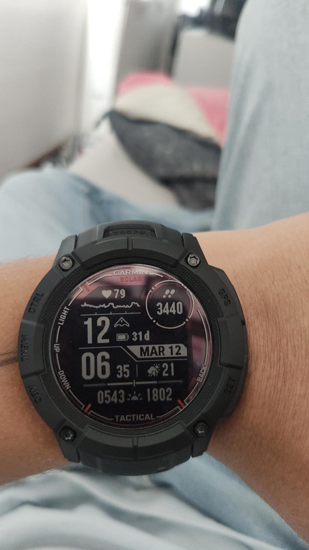 Garmin Instinct® 2X Solar, Rugged Outdoor Smartwatch, 50mm, Graphite | Solar Charged, Built-In Flashlight, Multi-Band Frequency Support, ABC Sensors, Tracback Routing, Reference Points customer photo 2