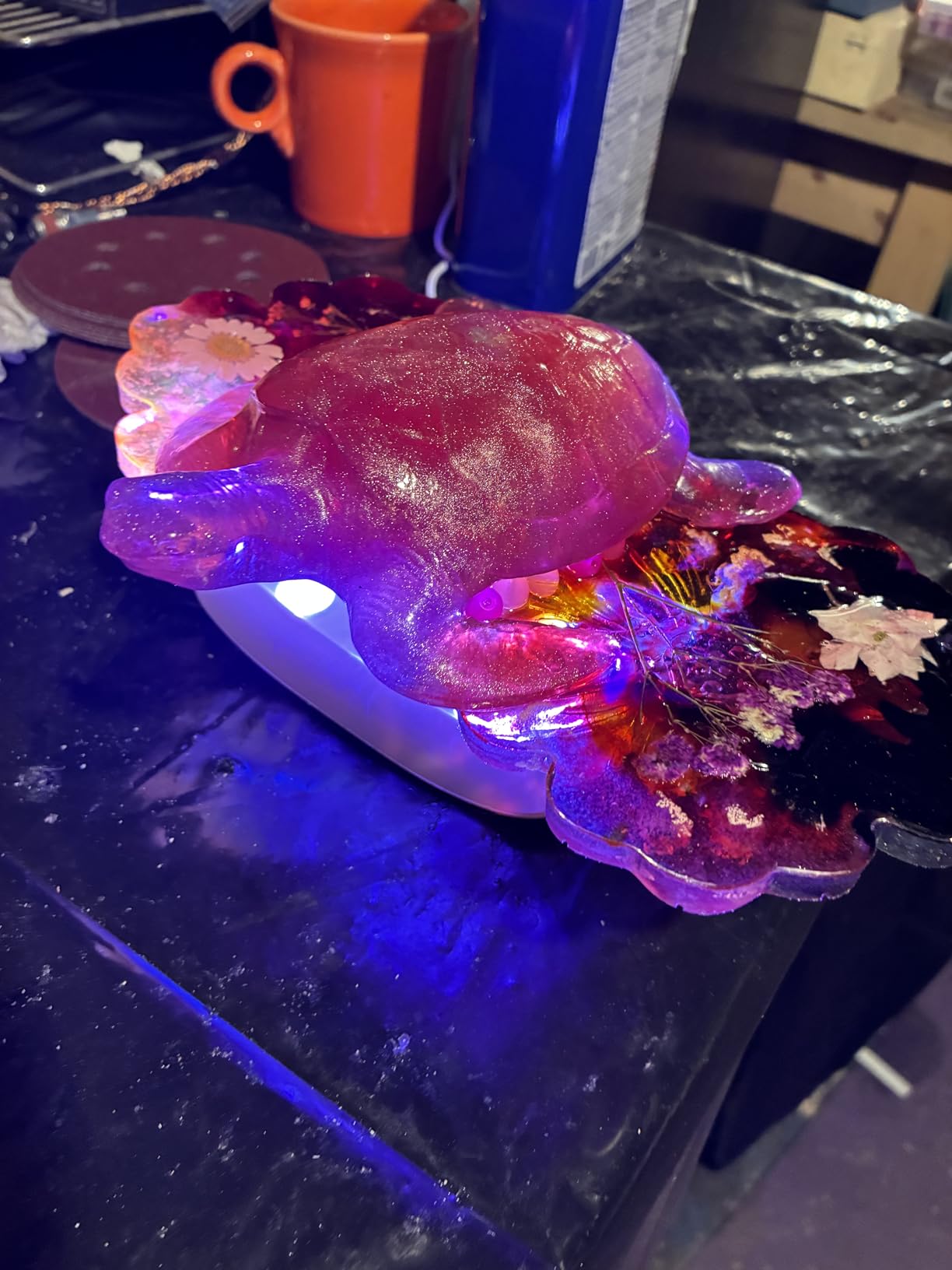 Shabebe Deep Pour Epoxy Resin 1.5 Gallon, 2 to 4 Inch Depth Clear Epoxy Resin Kit with Mixer, Bubble Free, Low Odor 2:1 Casting Resin for Table Top, Countertop, River Table, Wood Filler, Bar Top customer photo 2