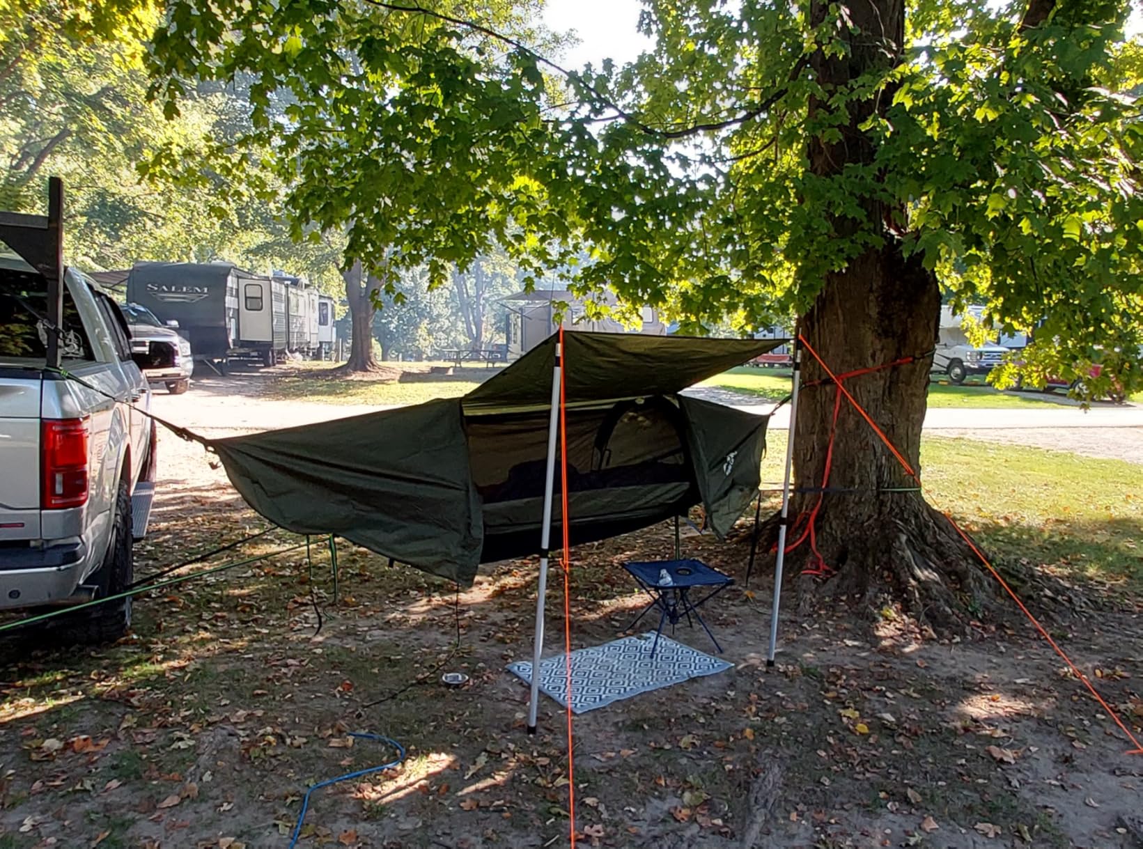 Night Cat Flat Lay Hammock Tent with Mosquito Net Waterproof Rainfly for 1 Person Backpacking Hiking Camping Lightweight 330LBS 87x28x19in customer photo 2