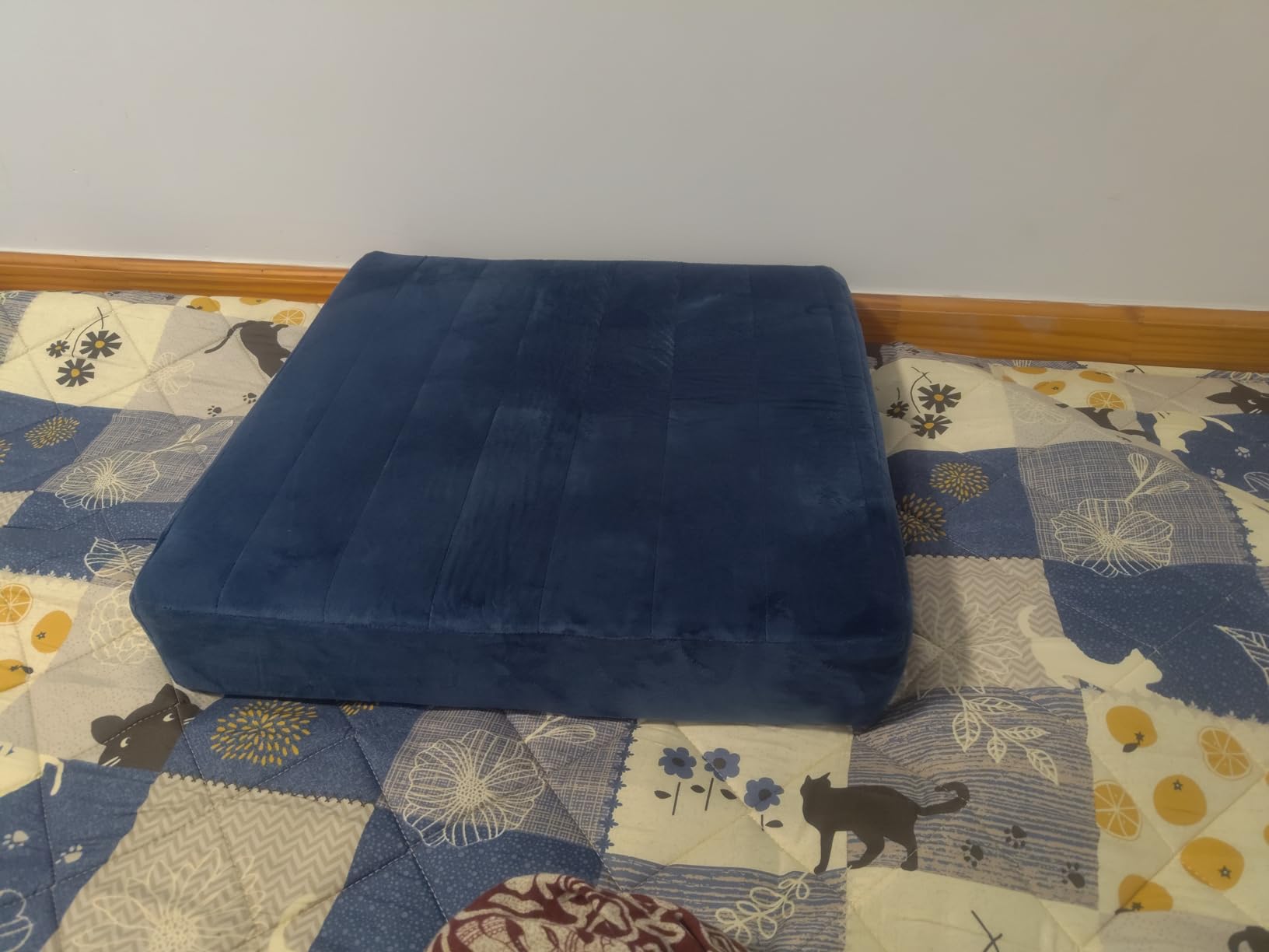 MeMoreCool 24 Inch Square Floor Pillow for Adults, Navy Foam Floor Cushion customer photo 1