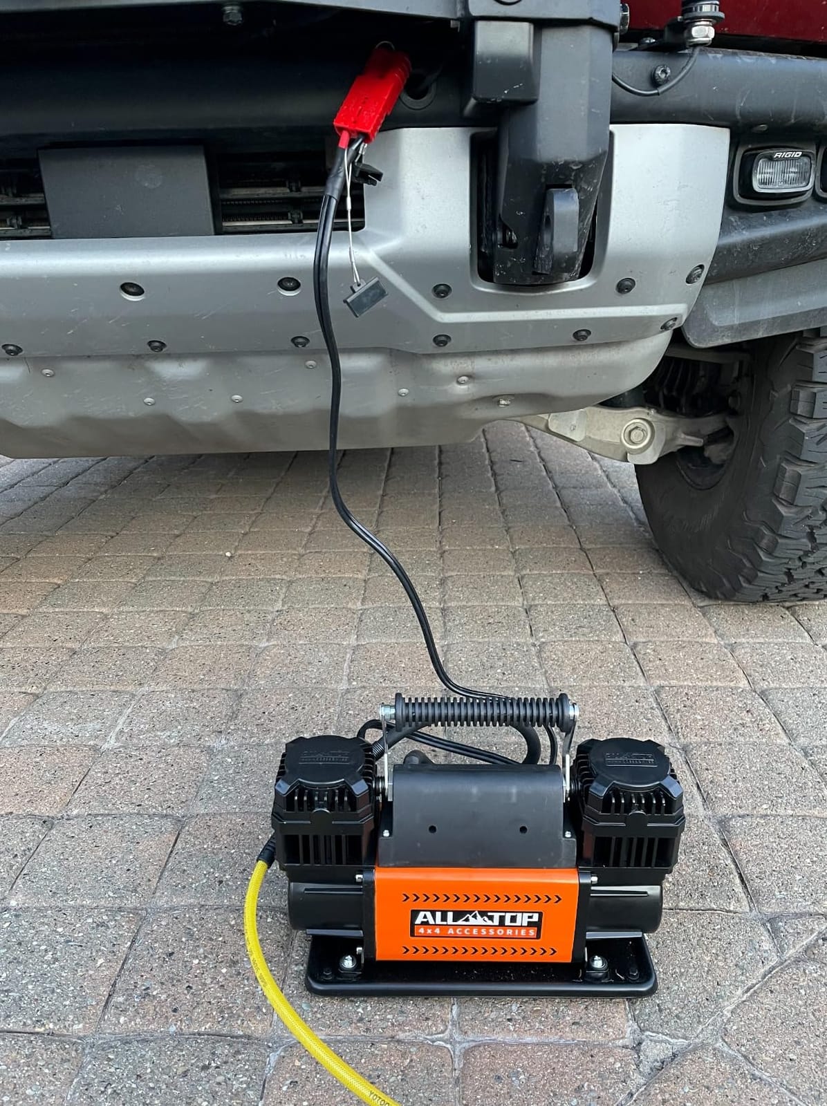 ALL-TOP Air Compressor Kit, Dual Cylinder 12V Portable Inflator 12.35 ft³/Min, Offroad Air Compressor Pump for Truck Tires, Heavy Duty Max 150 PSI for 4x4 Vehicle & RV customer photo 1