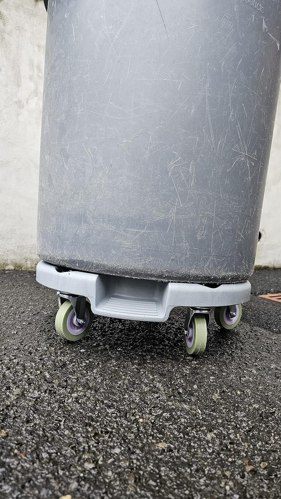 Trash Can Dolly | Heavy-Duty Plastic | 5 Casters | Foot Stabilizer | 460 Lb. Capacity customer photo 1
